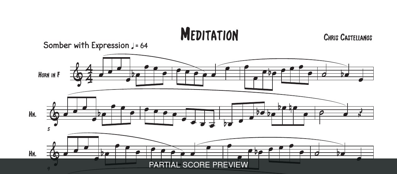Protected partial-page preview of Meditation for solo horn